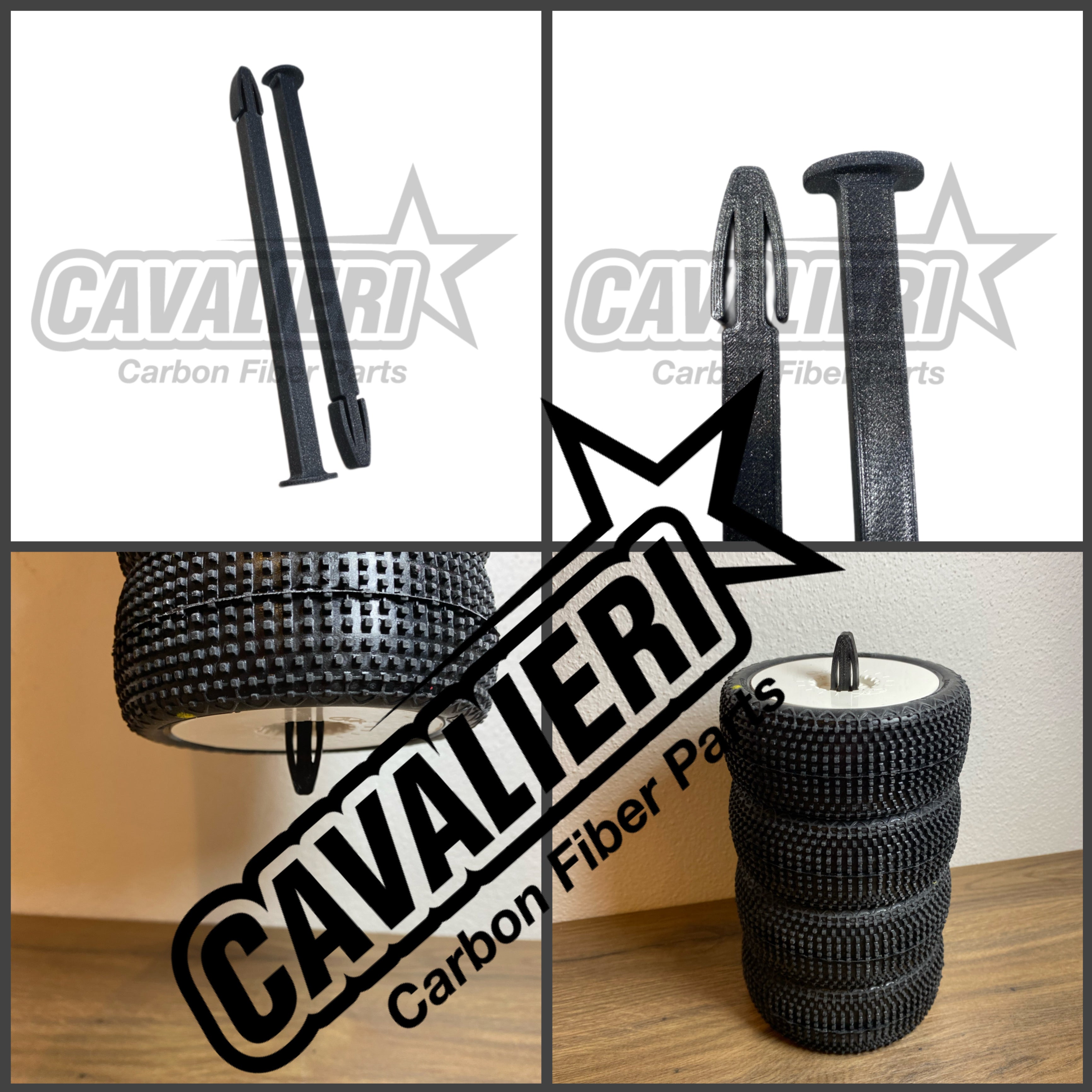 RC Carbon Cavalieri 3D-Print Tire Holder Kit 2 Pieces
