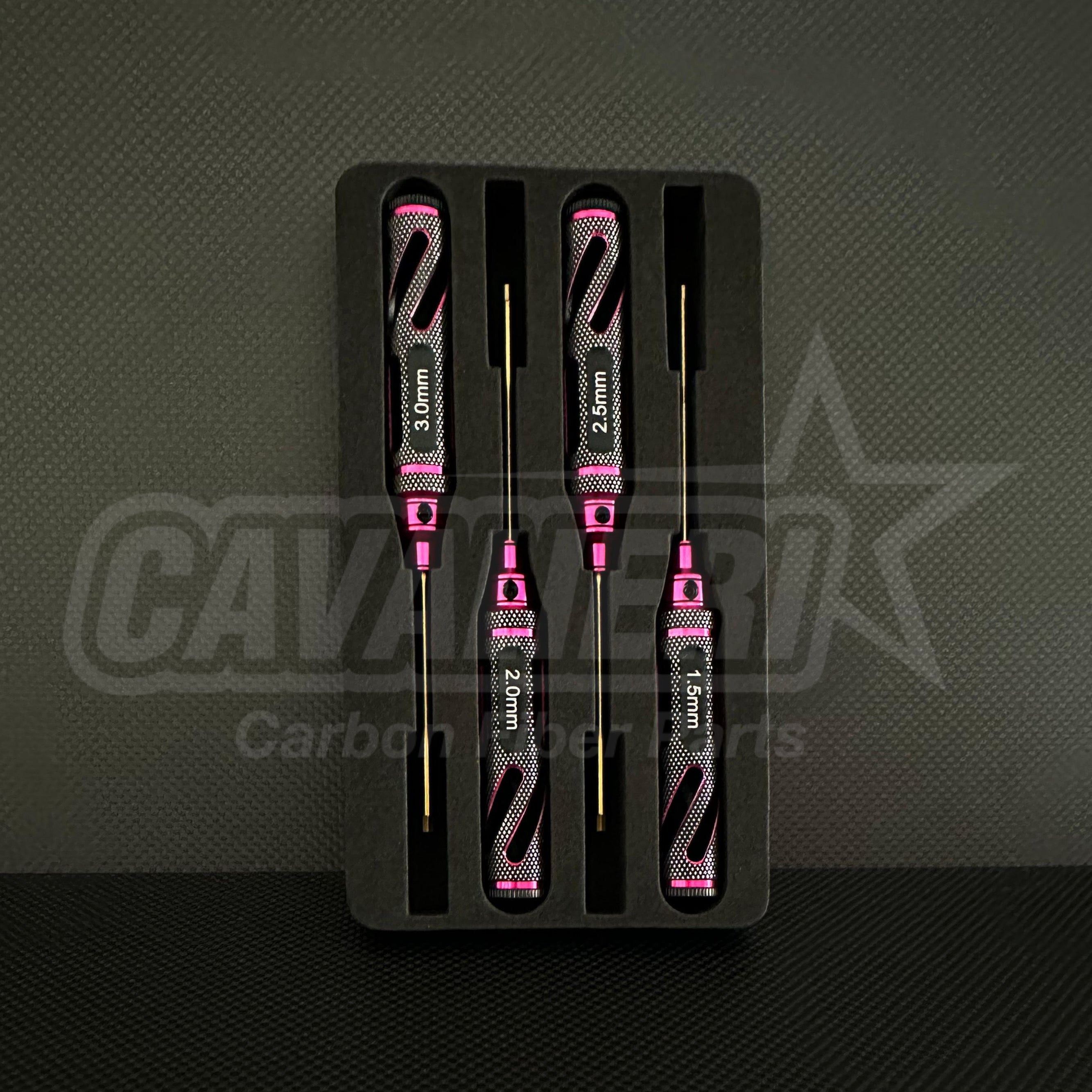 RC Carbon Cavalieri High End Tool Kít with Tool Box (5Pcs) Gold - Blue - Pink no