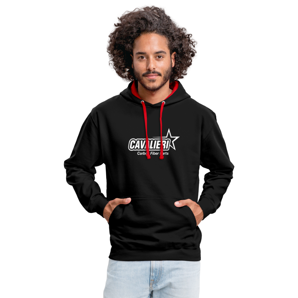 Contrast Colour Hoodie - Schwarz/Rot