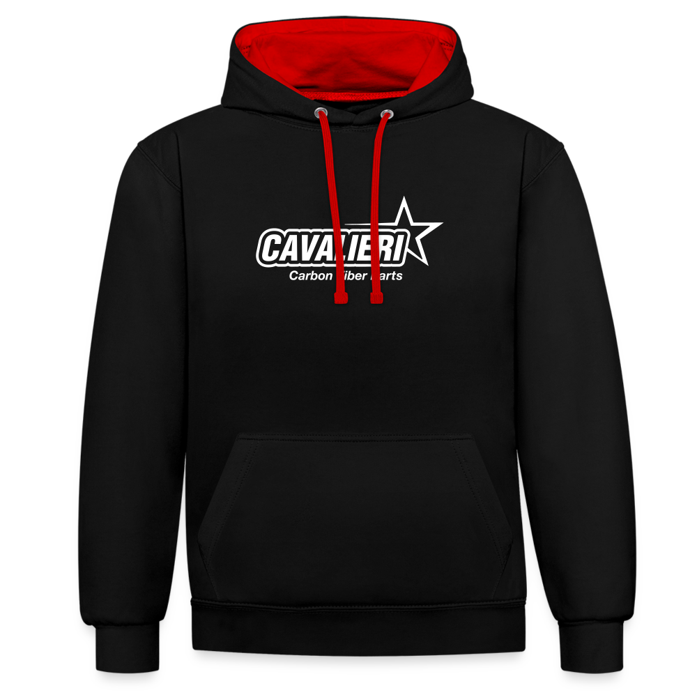 Contrast Colour Hoodie - Schwarz/Rot