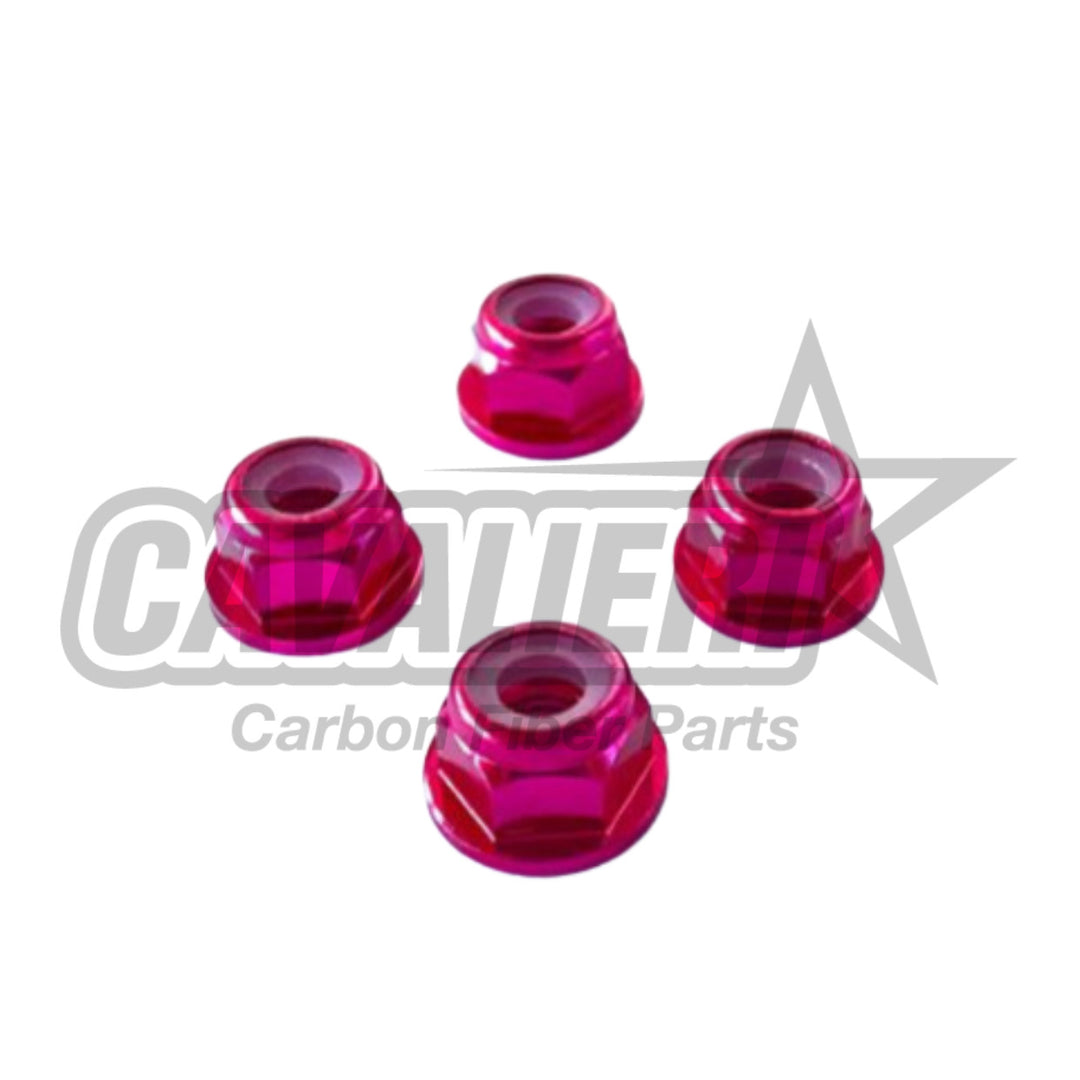 M3 Self-locking Nut with Flange Kit 4 Pieces (Alu) -Blue&Green&Pink&Red&Orange&Black