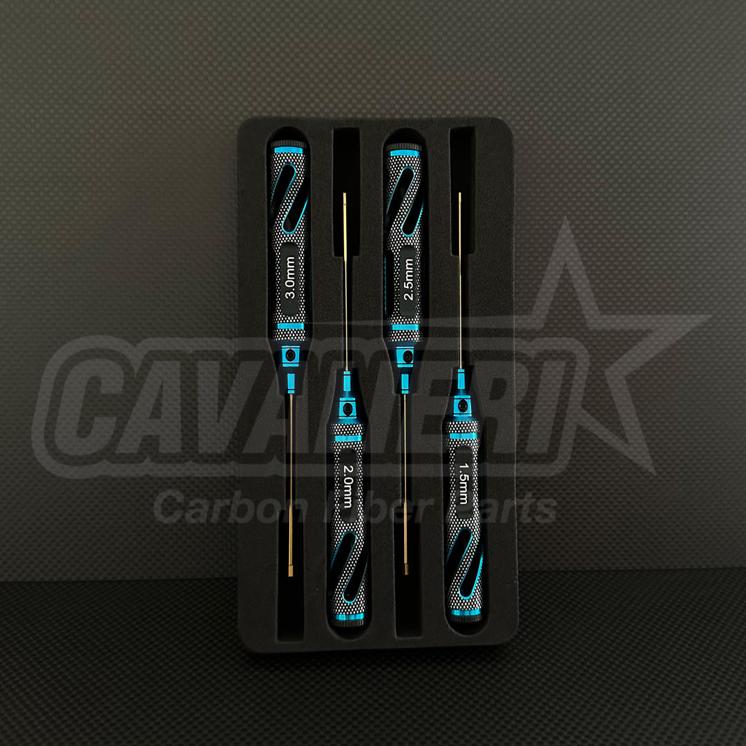 RC Carbon Cavalieri High End Tool Kít with Tool Box (5Pcs) Gold - Blue - Pink no