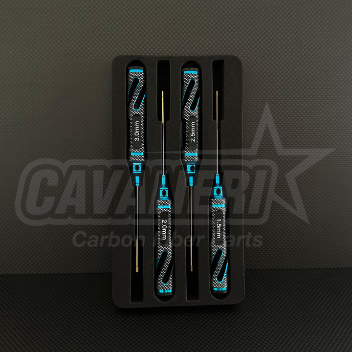 RC Carbon Cavalieri High End Tool Kít with Tool Box (5Pcs) Gold - Blue - Pink no