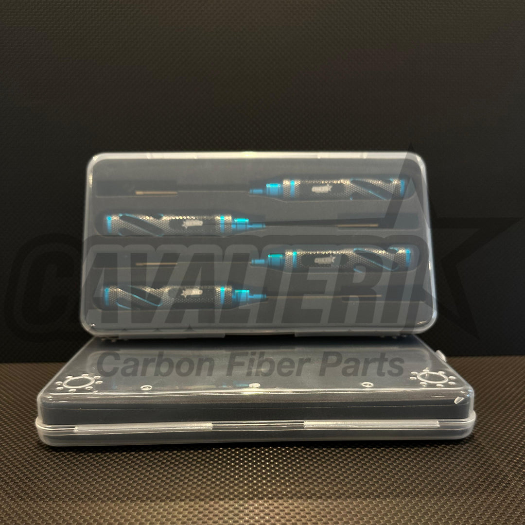 RC Carbon Cavalieri High End Tool Kít with Tool Box (5Pcs) Gold - Blue - Pink no