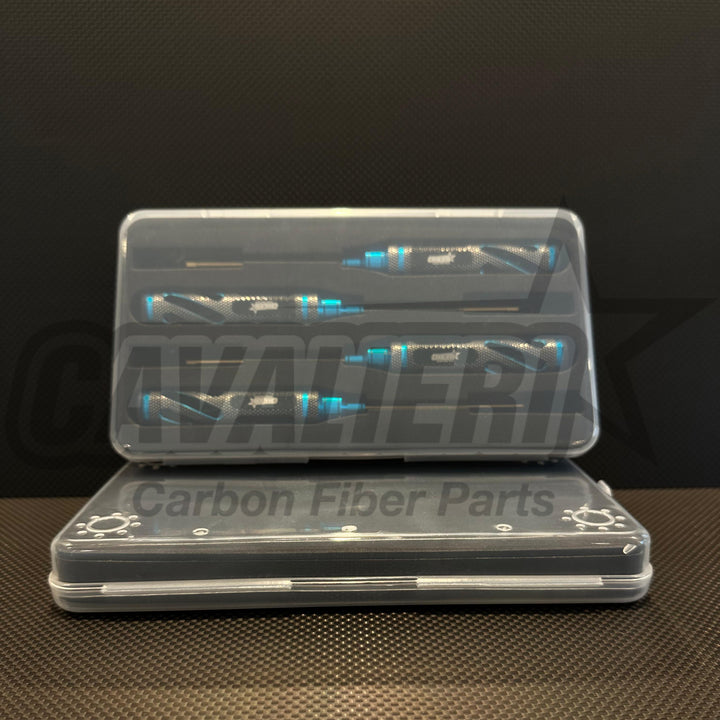 RC Carbon Cavalieri High End Tool Kít with Tool Box (5Pcs) Gold - Blue - Pink no