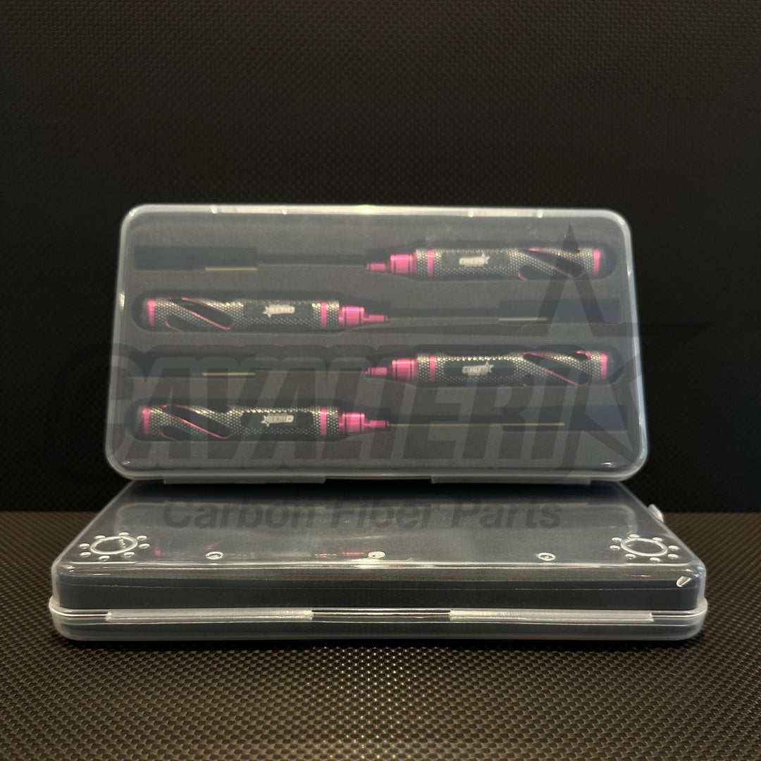 RC Carbon Cavalieri High End Tool Kít with Tool Box (5Pcs) Gold - Blue - Pink no