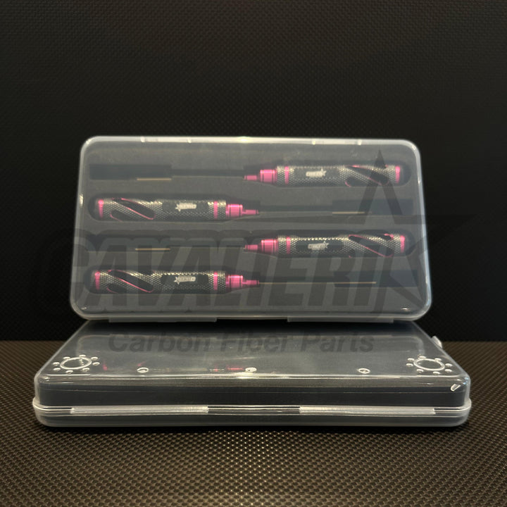 RC Carbon Cavalieri High End Tool Kít with Tool Box (5Pcs) Gold - Blue - Pink no