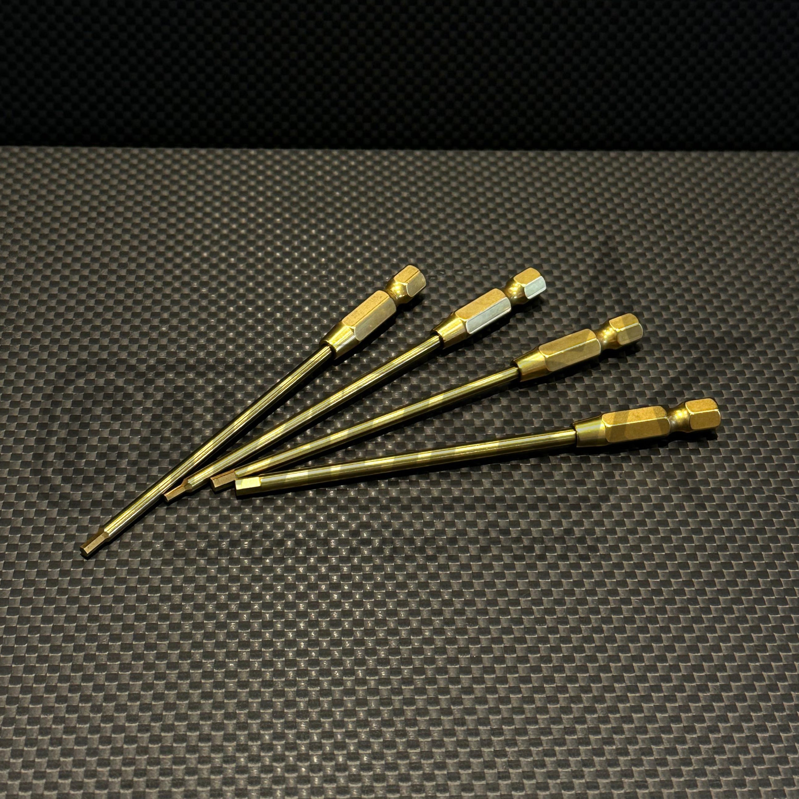 RC Carbon Cavalieri Tool Kit Ti-Coated Tips (6.35mm/1/4) L=100mm Hex1.5/2.0/ 2.5/3.0mm/ 4pcs