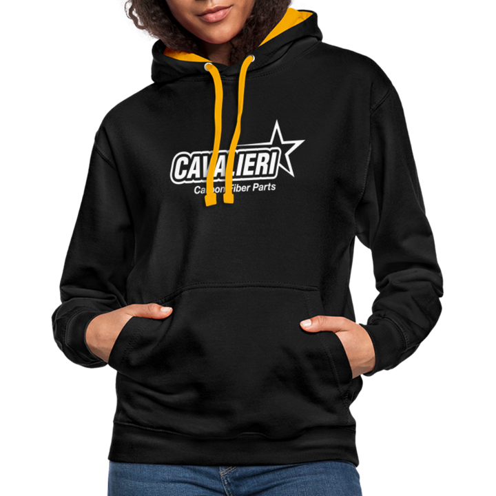 Contrast Colour Hoodie - Schwarz/Gold